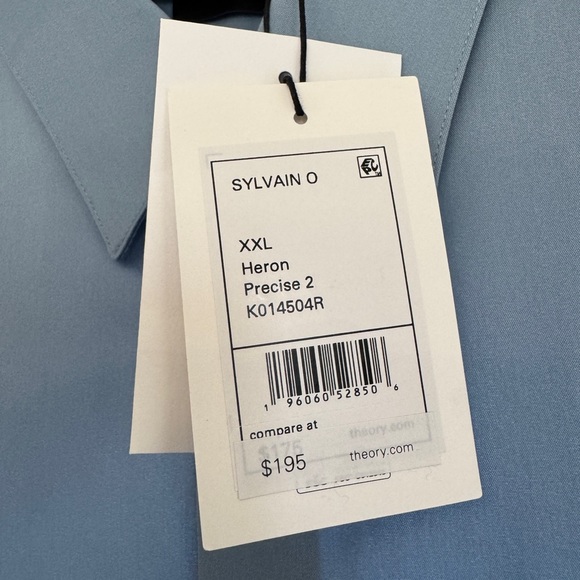 Theory Sylvain Structure Knit Button-Up Shirt - Bluef - Picture 6 of 6